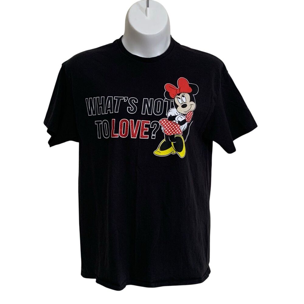 Disney Minnie Mouse T-Shirt Top Women's Size 1X Black Red Short Sleeve Cotton